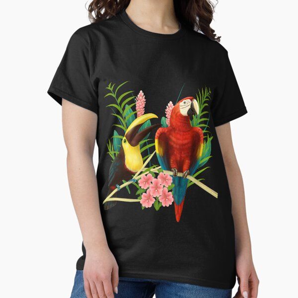 Toucan and Scarlet Macaw tropical birds